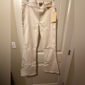 Altar’d State Mid-Rise White Flared Pants